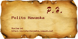 Polits Havaska névjegykártya